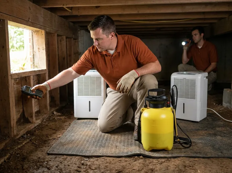 Crawl Space Moisture and Camel Cricket Control in Tappahannock, VA